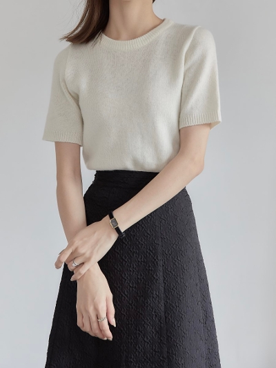 y30%OFFz arm set knit tops / ivory