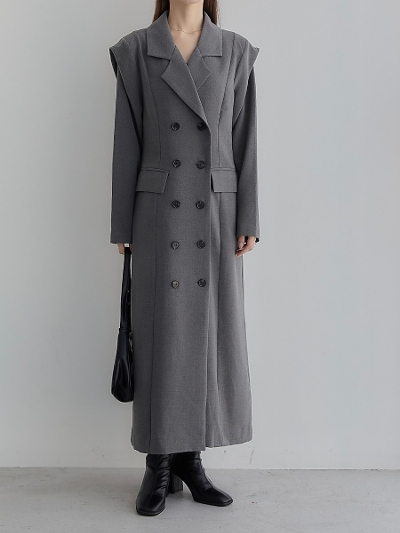ySPECIAL PRICEz double coat dress / gray
