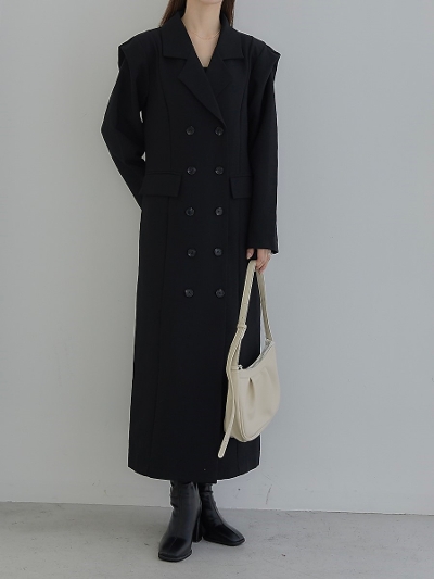 ySPECIAL PRICEz double coat dress / black