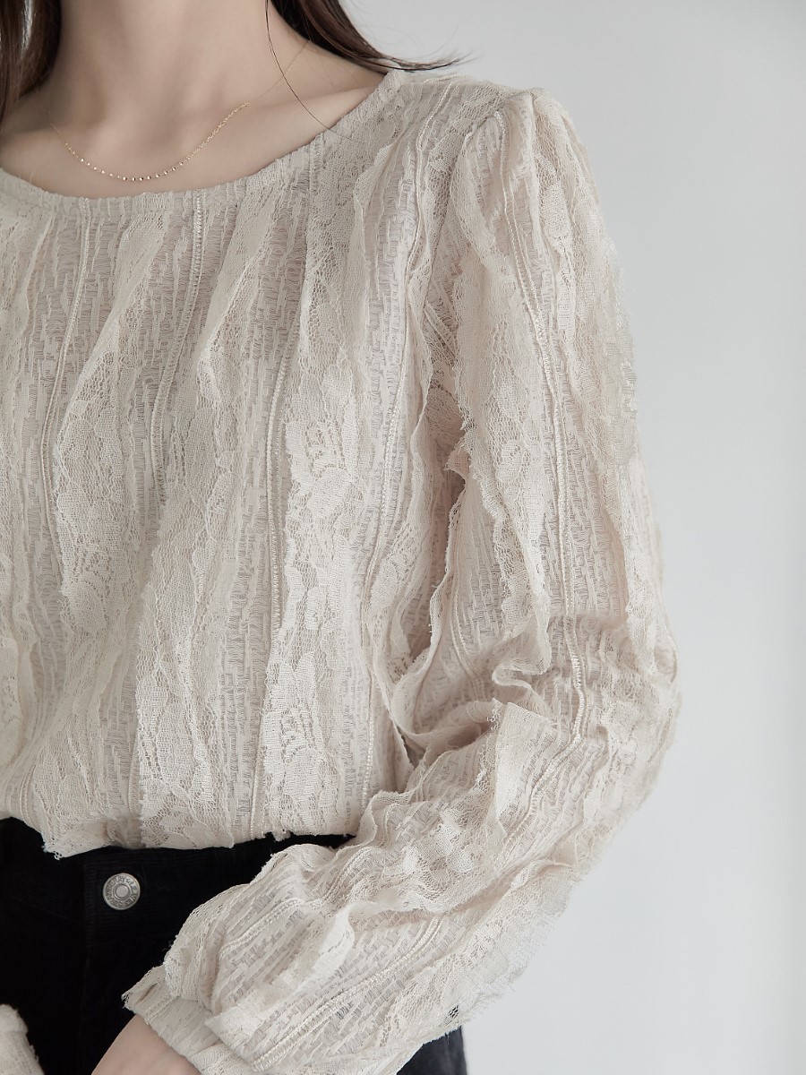 NEW】 lace frill blouse amel