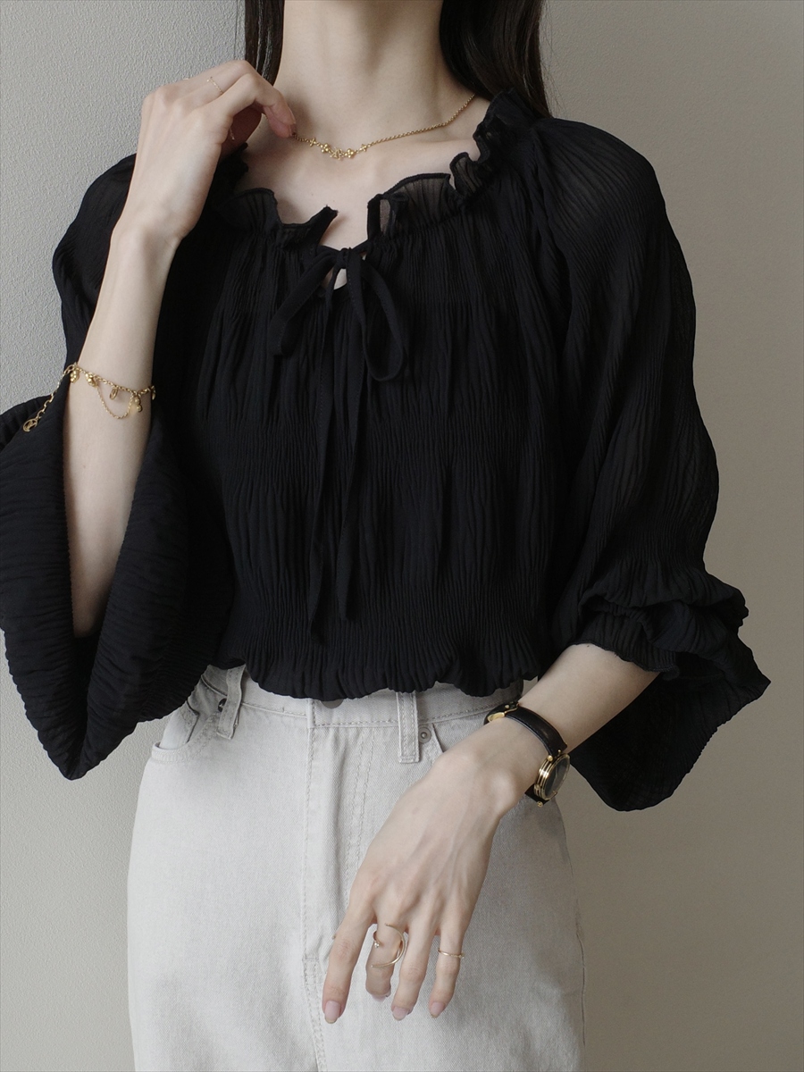 RIELLE RICHE Shirring Tops ブラック が購入できます Rielle riche 