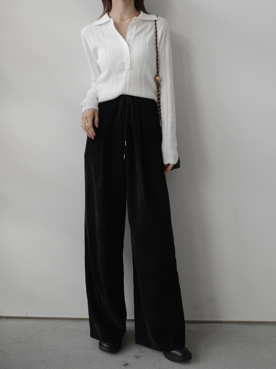 NEW】peach skin relax long pants / black amel