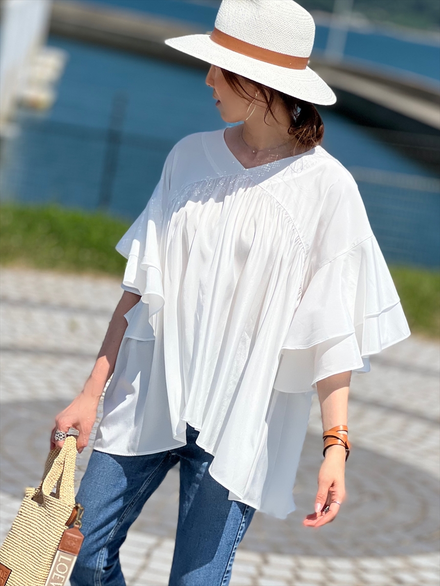 即納お買い得 amel フリルブラウス アイボリー レディース | tunegocio.pe