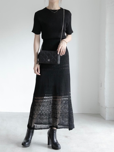 yRE ARRIVALzcrochet knit skirt