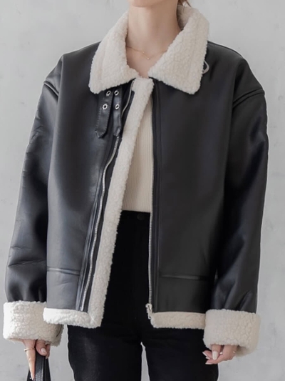 yNEWzbicolor boa blouson