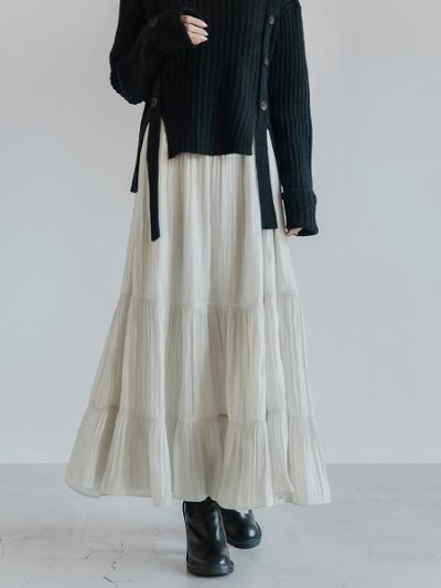 yRE ARRIVALztiered satin skirt