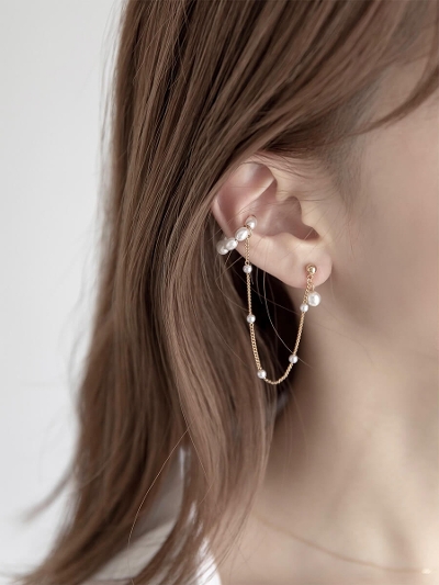 yRE ARRIVALz pearl ear cuff set