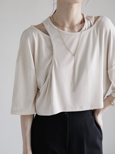 【RE ARRIVAL】 layered design tops