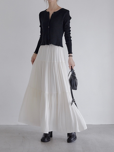 yRE ARRIVALz tiered long skirt / cream