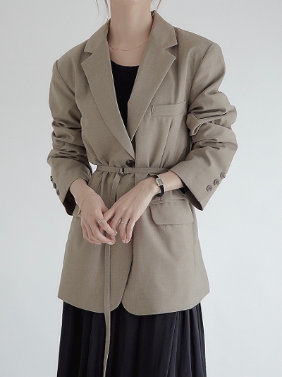 【NEW】 belted jacket / beige