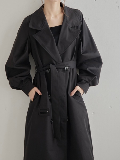 【NEW】 puff sleeve trench coat