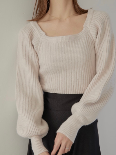 【NEW】 puff sleeve Knit / ivory