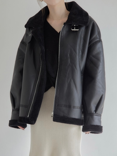 【予約商品】 black boa jacket