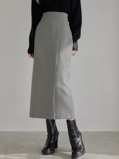 【NEW】 plaid tight skirt