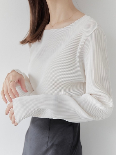 【NEW】 rib pullover tops / ivory