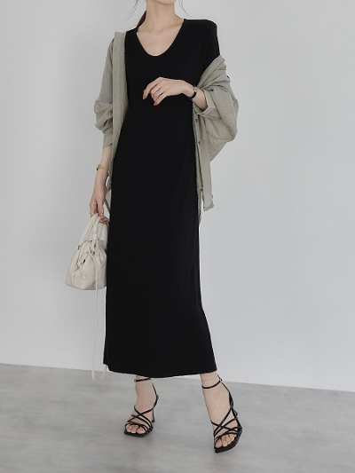 yRE ARRIVALz back slit relaxy one piece