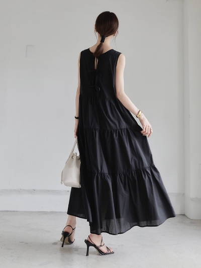 【NEW】 back ribbon tiered one piece