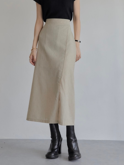 【NEW】 seersucker tight skirt / beige