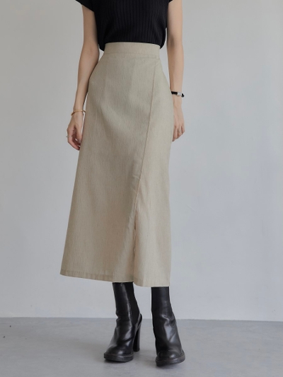 yNEWz seersucker tight skirt / beige