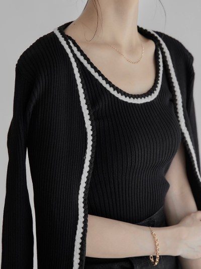 yRE ARRIVALz bicolor knit ensemble
