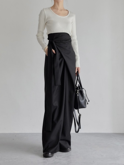 yRE ARRIVALz ribbon wrap long pants