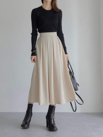 【NEW】 tuck pleats skirt