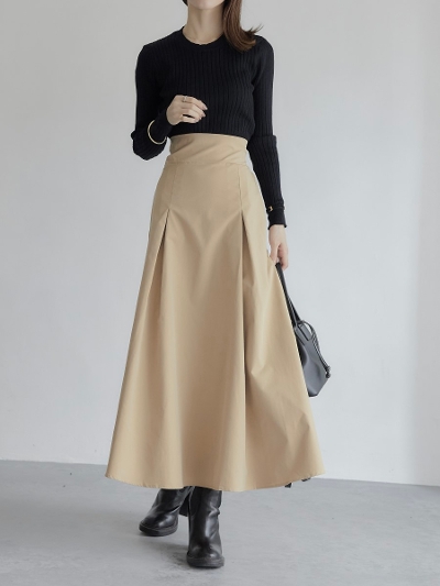 【NEW】 inverted long skirt / beige
