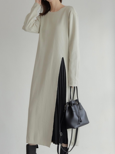 yNEWz skirt set slit onepiece / ivory