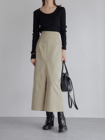 yNEWz 2way suspender skirt / beige