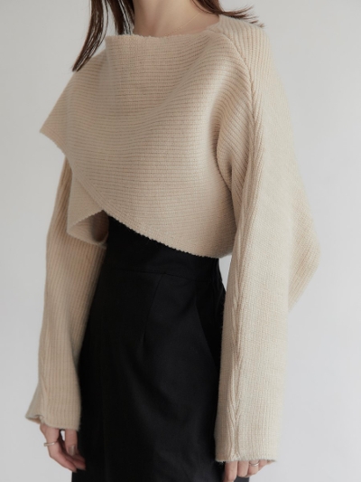 【RE ARRIVAL】 cape design short knit