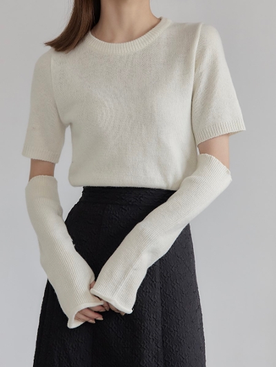 yNEWz arm set knit tops / ivory