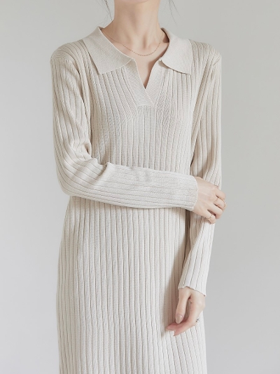 【RE ARRIVAL】 polo neck onepiece / ivory