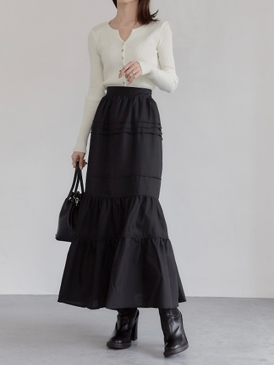 【RE ARRIVAL】 tiered volume skirt
