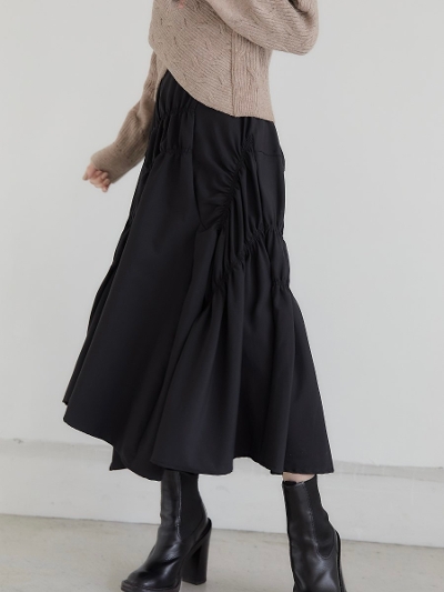 【NEW】 asymmetry gather skirt