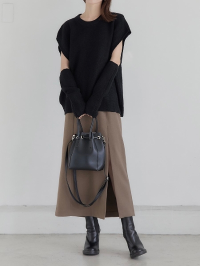 yNEWz arm set oversize knit / black