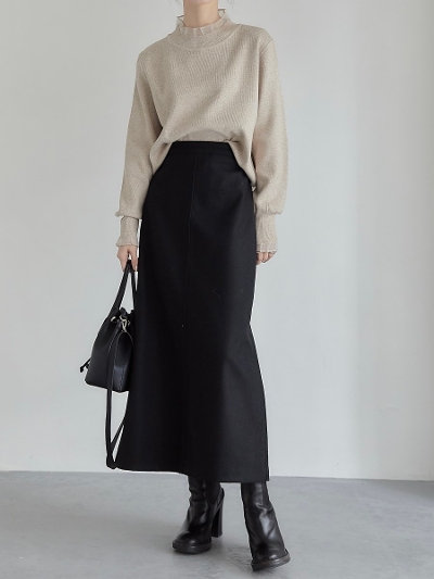 yNEWz felt touch tight skirt / black