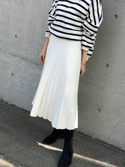 【RE ARRIVAL】プリーツホワイトスカート