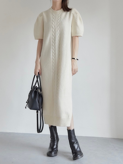 yNEWz cable line puff onepiece / ivory