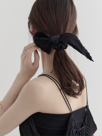 yRE ARRIVALz pleats ribbon chouchou