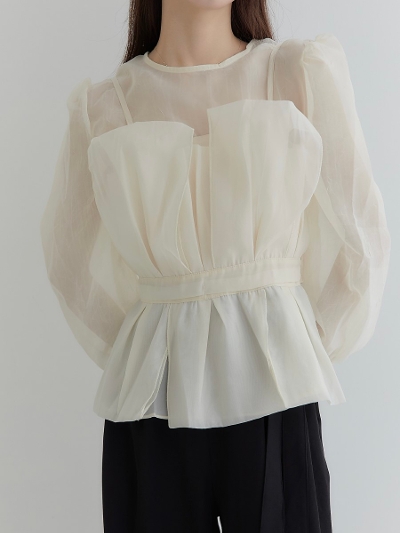 【amal】tulle peplum bustier