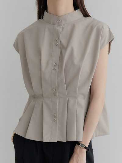 yRE ARRIVALz tuck pleats blouse