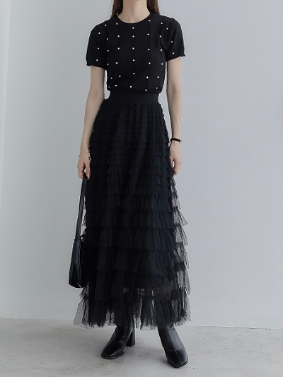 yNEWz tulle frill tiered skirt