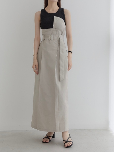 y40%OFFz asymmetry belt skirt / greige