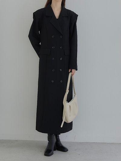 yNEWz double coat dress / black