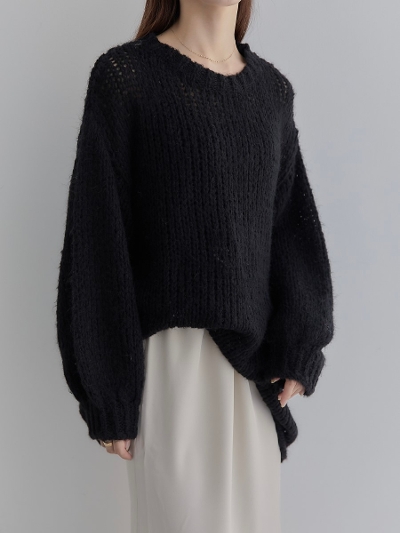 yRE ARRIVALz over size knit / black