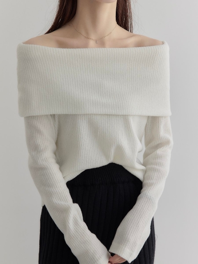 yRE ARRIVALz soft touch off shoulder tops / ivory