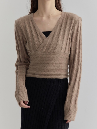 yNEWz cachecoeur cable knit / brown