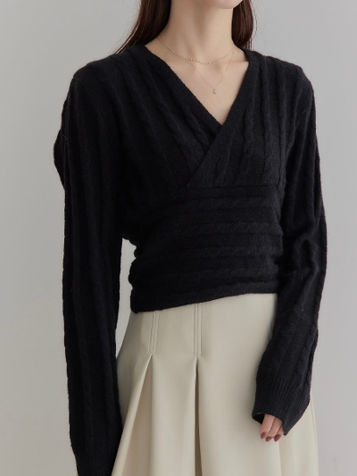 yNEWz cachecoeur cable knit / black