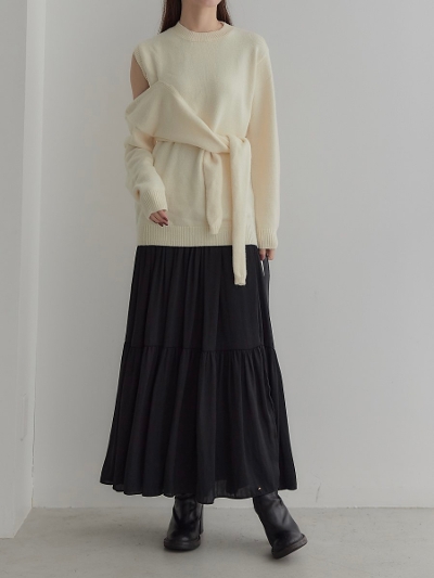 【SPECIAL PRICE】 ribbon knot design knit / ivory