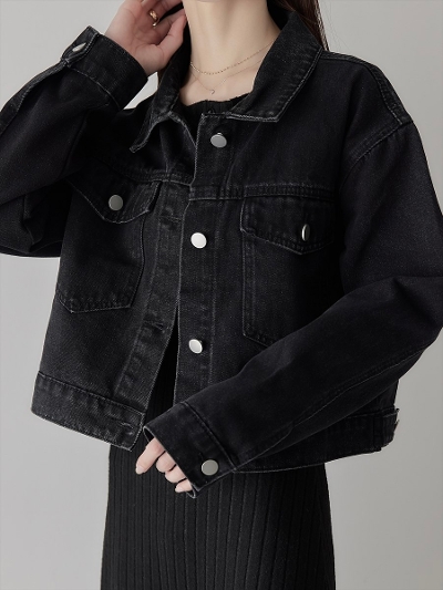 【NEW】 cropped denim jacket